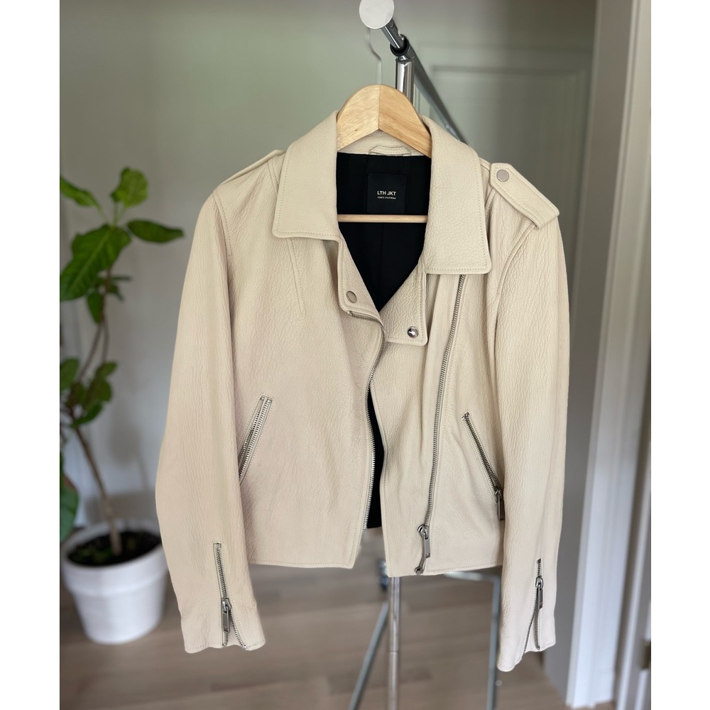 100% Leather Moto in a buttery soft blush color!